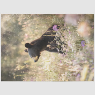 Decoupage Beer op het gebied van wilde bloemen Tissuepapier