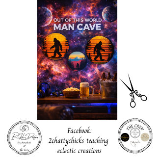 Decoupage Bigfoot Bold Orange Black 12 & 10 Inch  Tissuepapier