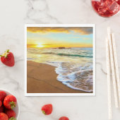 Decoupage bij zonsondergang op het strand servet (Insitu)