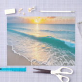 Decoupage bij zonsondergang op het strand tissuepapier (Craft)