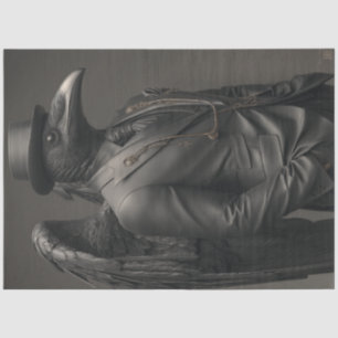 Decoupage Black Crow Satin Suit Charismatisch Tissuepapier
