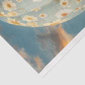 Decoupage Blauw Wit Daisy Stof Hete Luchtballon Tissuepapier (Detail)