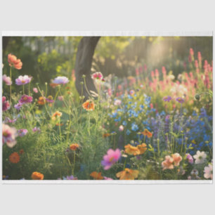 Decoupage bloemenveld tissuepapier