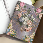 Decoupage Bloemmonogram Spiral Notitieboek