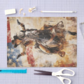 Decoupage Blonde Gunslinger op paard Amerikaanse v Tissuepapier (Craft)