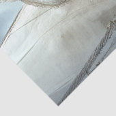 Decoupage Blonde Pirate Lady Witte Jurk Tissuepapier (Detail)