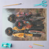 Decoupage Boho Hippie Styled Standard Poedel Tissuepapier (Craft)