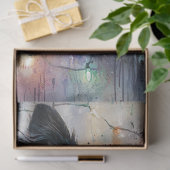 Decoupage Border Collie Kleurrijke kerstverlichtin Tissuepapier (Geschenk)