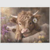 Decoupage Brown Baby Highland Wildflowers Tissuepapier (Voorkant)