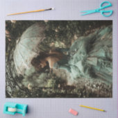 Decoupage Brunette Victoriaans Jurk Bloemen Parapl Tissuepapier (Craft)