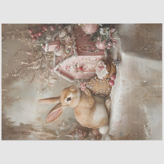 Decoupage Bunny viert Pasen & Kerstmis Tissuepapier (Voorkant)