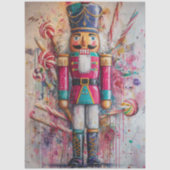 Decoupage Candy Nutcracker Ted Red Jacket Tissuepapier (Voorkant)