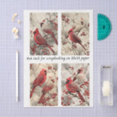 Decoupage Cardinal Panels 4x6" & 4 Designs Tissuepapier (Craft)