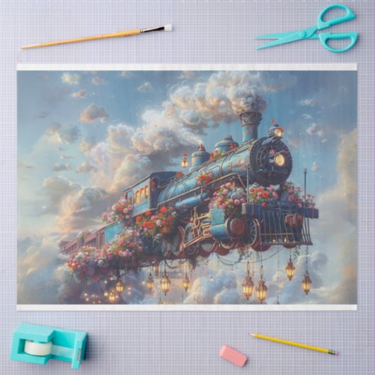 Decoupage  Celestial Express Vliegtrein Tissuepapier (Craft)