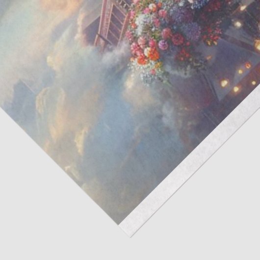 Decoupage Celestial Express Vliegtrein Tissuepapier (Detail)