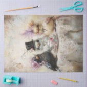 Decoupage Chicks Tea Party Pastelkleuren Tissuepapier (Craft)