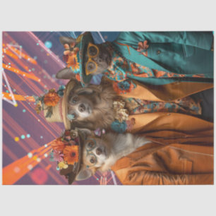 Decoupage Chihuahua, Lab & Pit Kleurrijke Kleding Tissuepapier