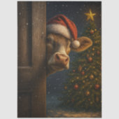 Decoupage Christmas Cow Wall Art  Tissuepapier (Voorkant)