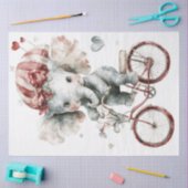 Decoupage Circus Baby Elephant op de fiets Tissuepapier (Craft)