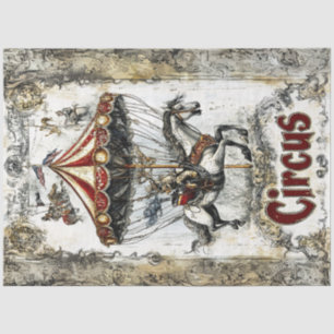 Decoupage Circus Carrousel Poster Thema Tissuepapier
