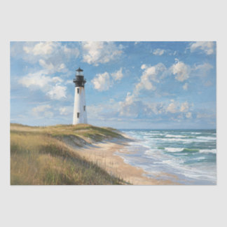 Decoupage Coastal Scene Beach Light House Tissuepapier