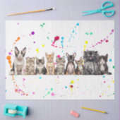 Decoupage combinatie van honden en katten op een r tissuepapier (Craft)