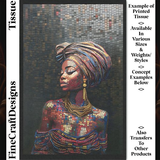 Decoupage Cool Nigeriaanse Vrouw Faux Mozaïek 040 Tissuepapier