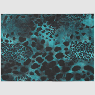Decoupage Coördinerende Blauwgroen Tiger Skin Prin Tissuepapier