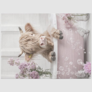Decoupage Country Charm Highland Calf  Tub Tissuepapier