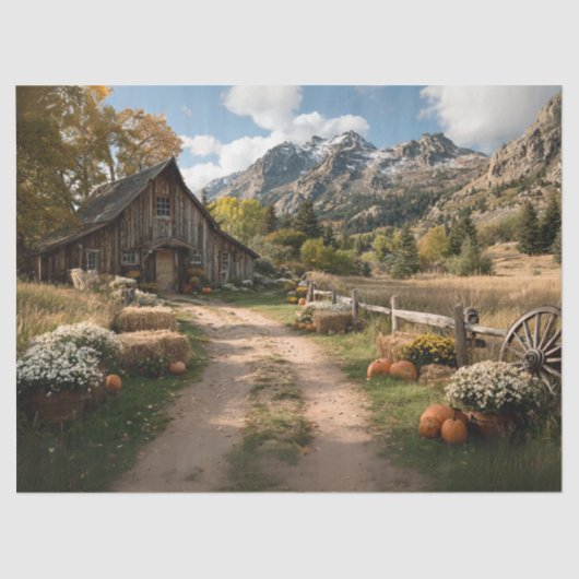 Decoupage Country Side Engeland Herfst landschap Tissuepapier (Voorkant)