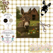 Decoupage Countryside Donkey Red Barn Tissuepapier
