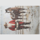 Decoupage Cowboy Santa en zijn paard Tissuepapier (Voorkant)
