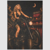 Decoupage Crimson Moon past bij Moonlit Ruby Tissuepapier (Voorkant)