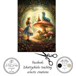 Decoupage Curious Girl Mystical Caterpillar  Tissuepapier