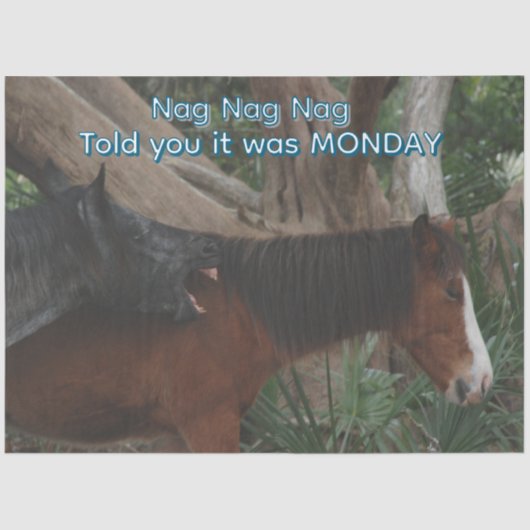 Decoupage Customizable Humorous Horse Print Tissuepapier (Voorkant)