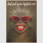 Decoupage Customizable Monkey Wild Hair & Lipstick Tissuepapier (Voorkant)