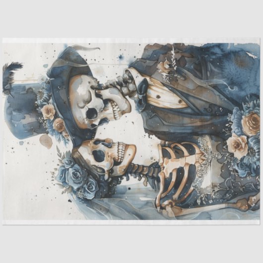 Decoupage Dag van Dead Wedding Paar Tissuepapier (Voorkant)