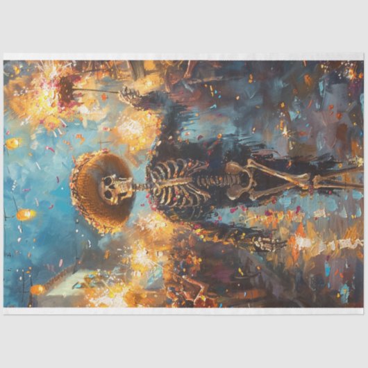 Decoupage Dag van Dode Feesten Vuurwerk Tissuepapier (Voorkant)