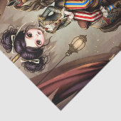 Decoupage Dark Circus Doll Tissuepapier (Detail)