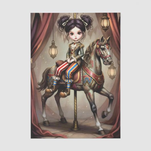 Decoupage Dark Circus Doll Tissuepapier (Voorkant)