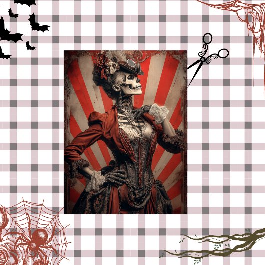 Decoupage Dark Steampunk Skeletal Circus Tissuepapier