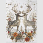 Decoupage Deer Floral Artwork Christmas  Tissuepapier (Voorkant)
