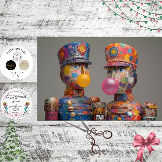 Decoupage Dot Drop Duo Bubblegum Nutcrackers  Tissuepapier