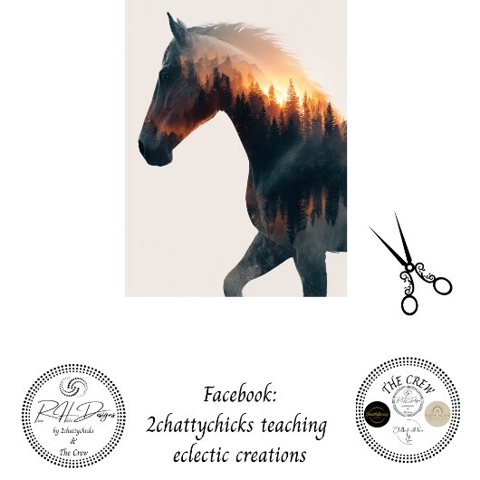 Decoupage Double Exposure Rustic Horse Wall Decor Tissuepapier