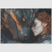 Decoupage Dragon Warrior Woman Tissuepapier (Voorkant)