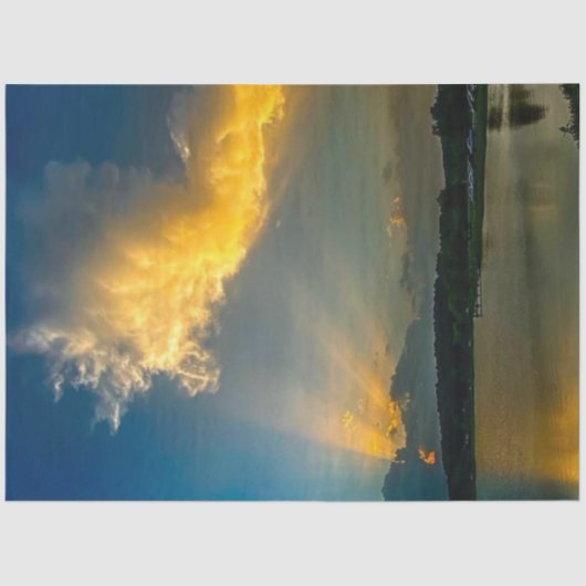 Decoupage Dramatic Sunset Golden Hues Tissuepapier (Voorkant)