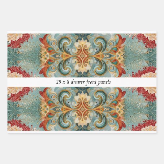 Decoupage Drawer Front 29x8 Mixed Media Inpakpapier Vel (Voorkant)