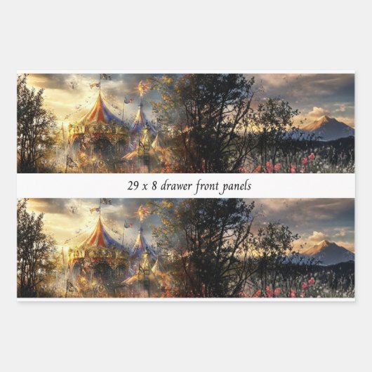 Decoupage Drawer Front Big Top Carnival Panel Inpakpapier Vel (Voorkant)