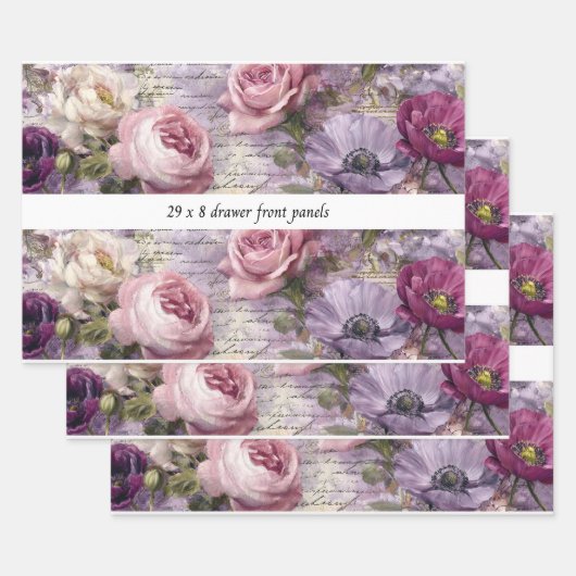 Decoupage Drawer Front Panel French Country Floral Inpakpapier Vel (Set)