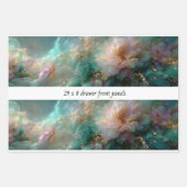 Decoupage Drawer Front Soft Petals Teals Gold Inpakpapier Vel (Voorkant)